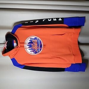Mitchell and Ness New York Mets Hooded Sweatshirt Fleece Lined Mens